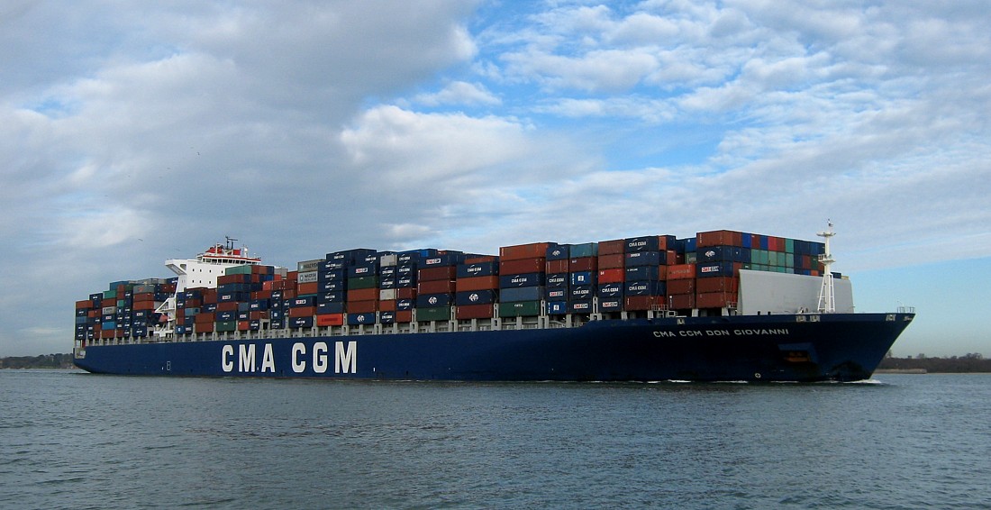 CMA CGM past Fawley